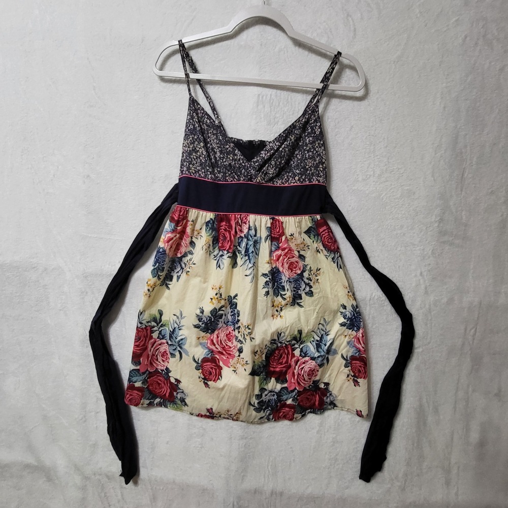 Xhilaration Floral Babydoll Dress Cottagecore Spaghetti‎ Strap Sundress Size S